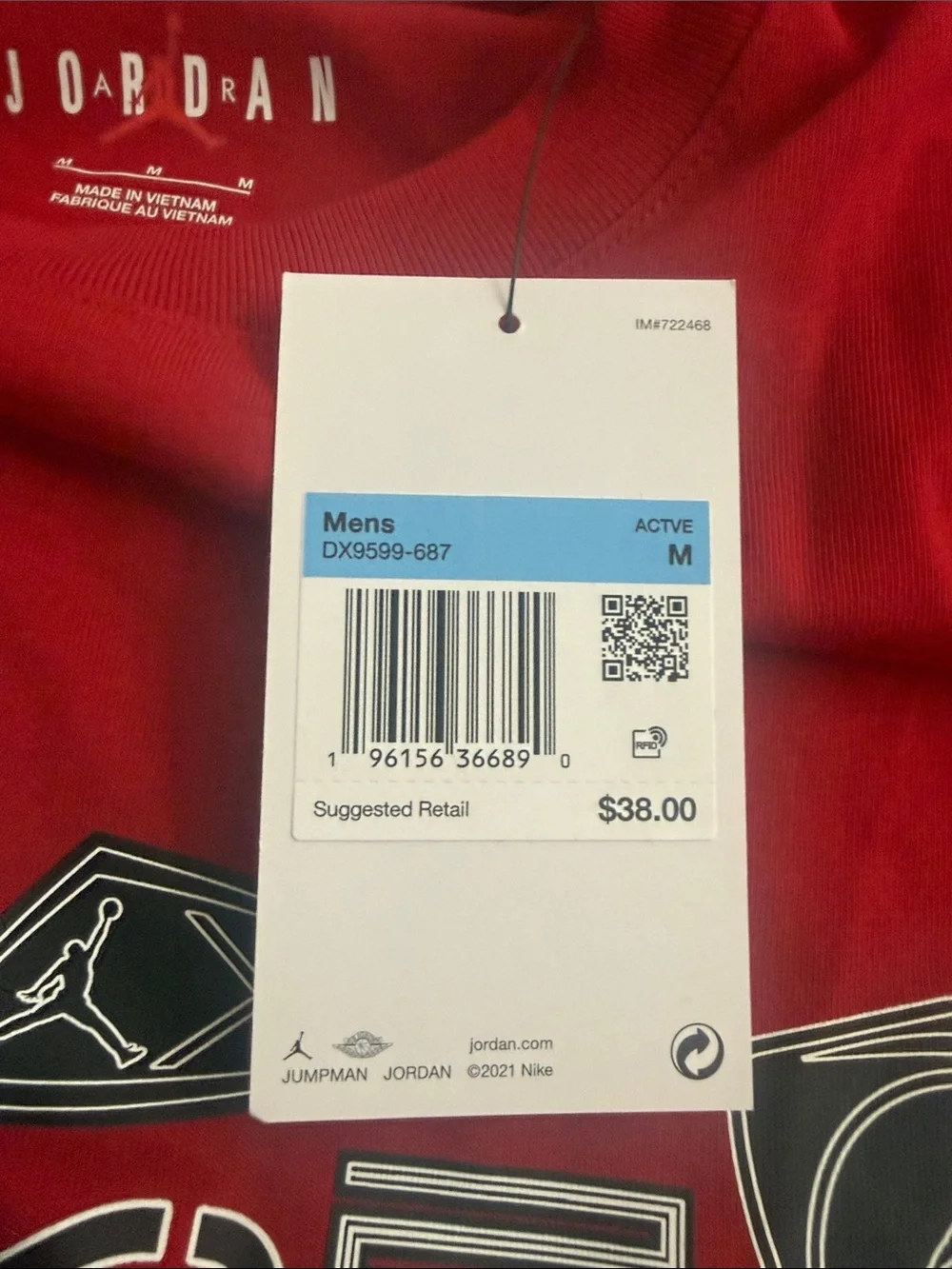 Jordan Men’s Red Graphic Logo Short Sleeve Tee